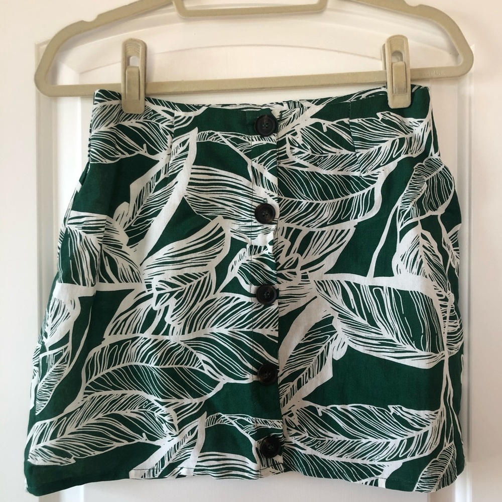 Palm print skirt
